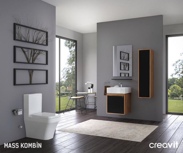 Унитаз безободковый напольный с функцией биде Creavit Solo SO361-00CB00E-0000